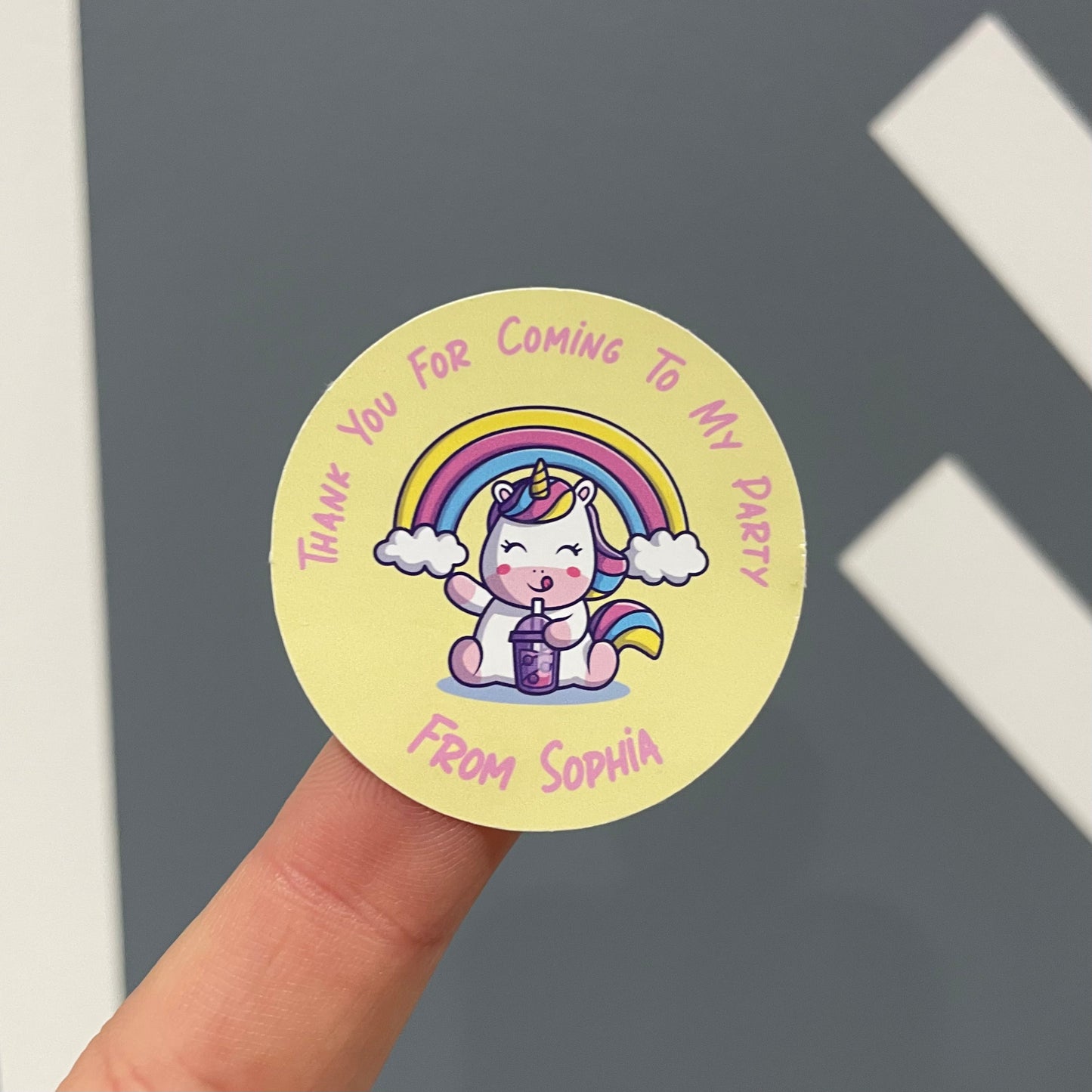 Unicorn - Party Stickers - Thank You
