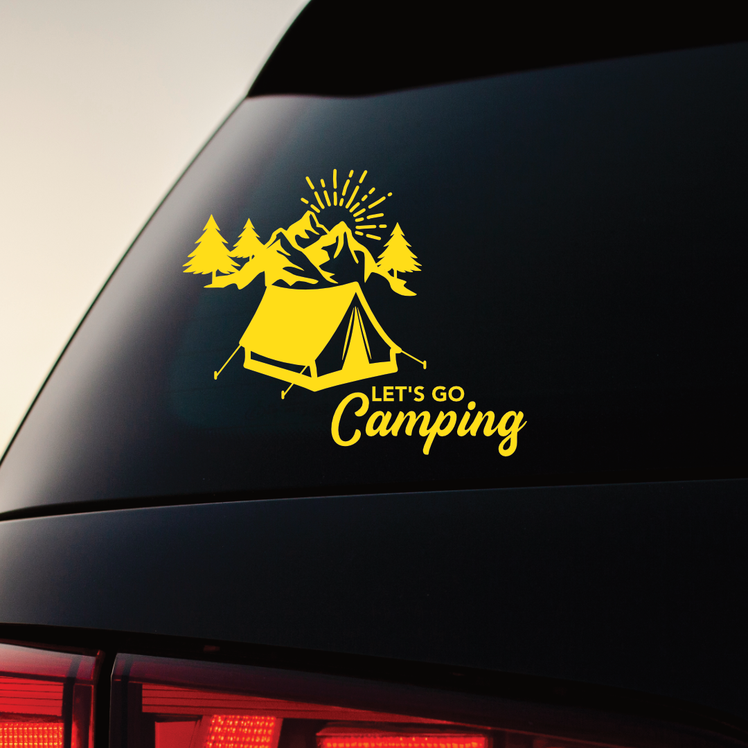 Camping - Let's Go Camping! - Vinyl Sticker