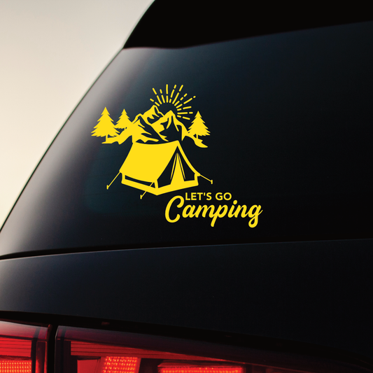 Camping - Let's Go Camping! - Vinyl Sticker