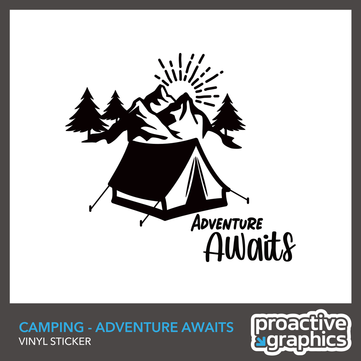 Camping - Adventure Awaits Vinyl Sticker