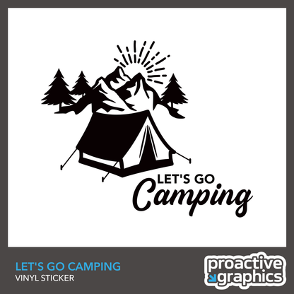 Camping - Let's Go Camping! - Vinyl Sticker