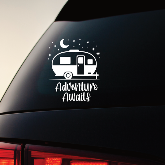 Caravan - Adventure Awaits Vinyl Sticker