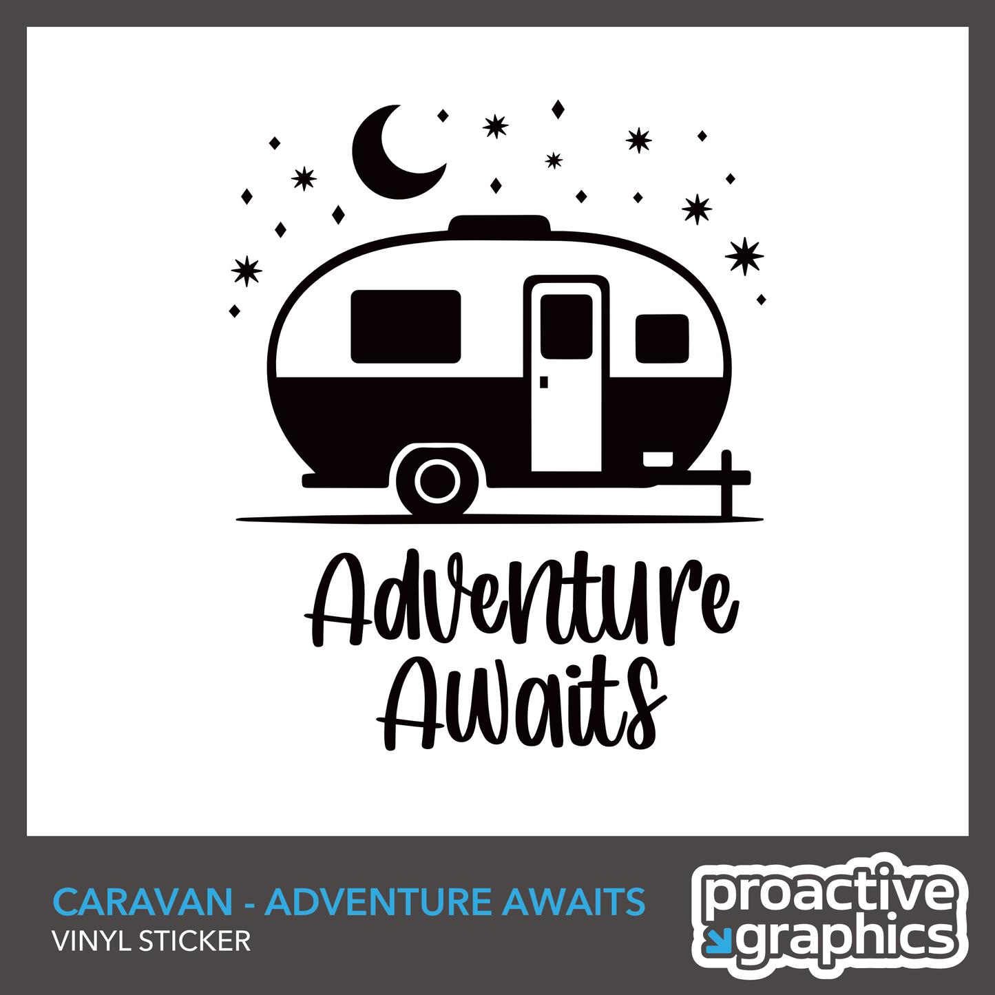 Caravan - Adventure Awaits Vinyl Sticker