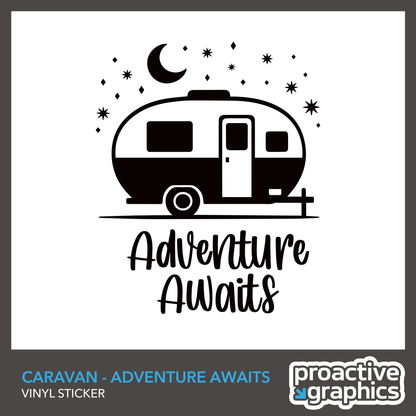 Caravan - Adventure Awaits Vinyl Sticker