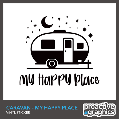 Caravan - My Happy Place Vinyl Sticker