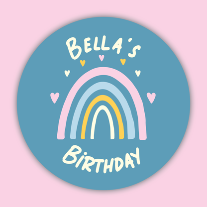 Rainbow - Party Stickers - Birthday