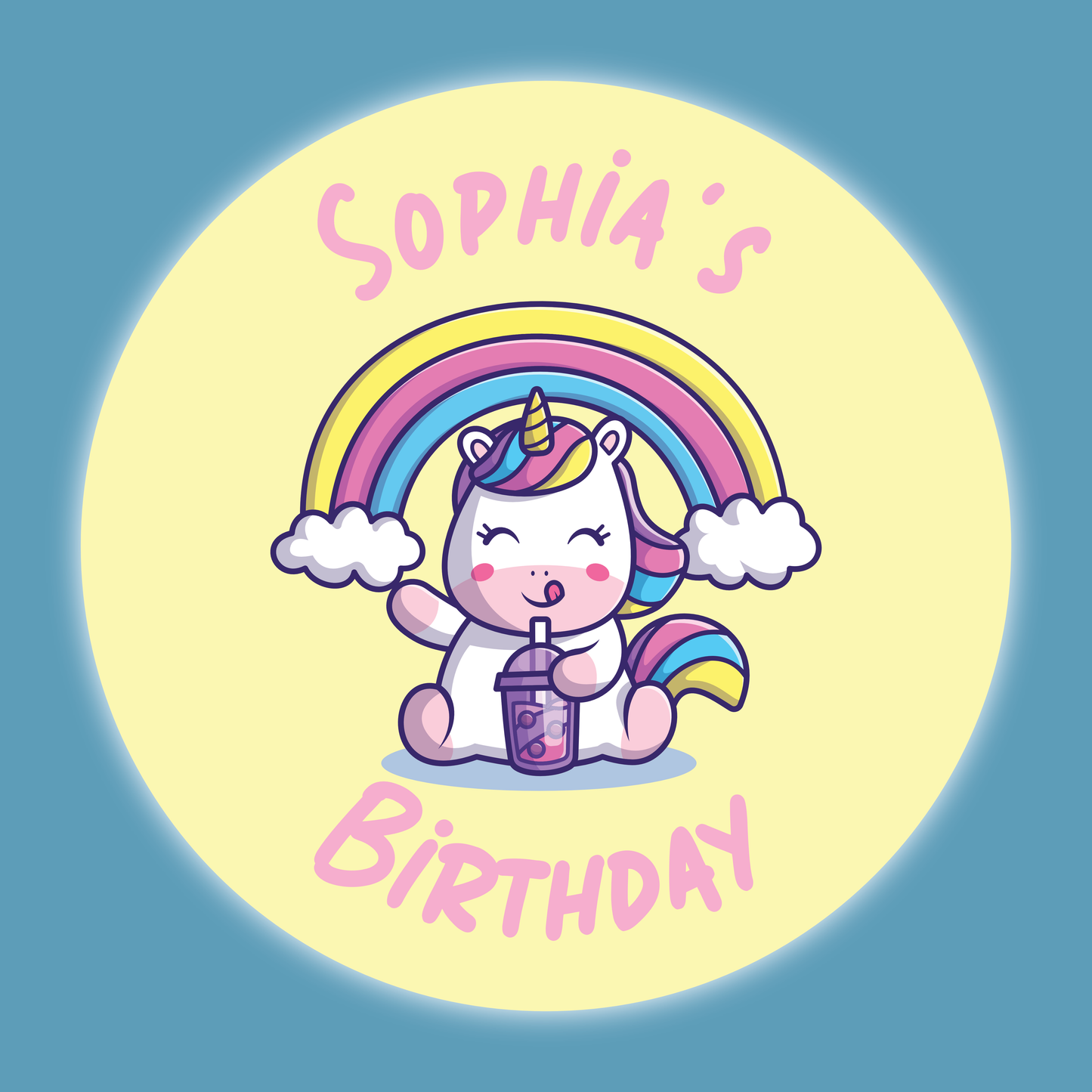 Unicorn - Party Stickers - Birthday