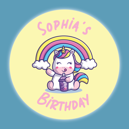 Unicorn - Party Stickers - Birthday
