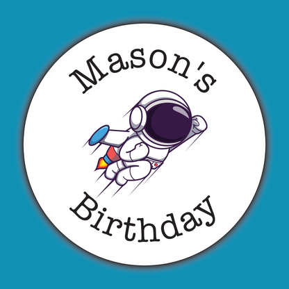 Astronaut - Party Stickers - Birthday