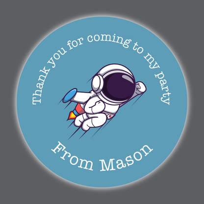 Astronaut - Party Stickers - Thank You