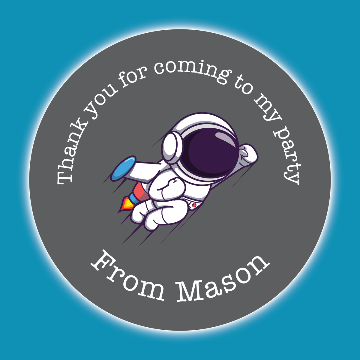 Astronaut - Party Stickers - Thank You
