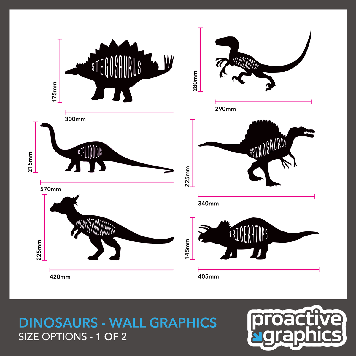 Dinosaur Vinyl Wall Graphics Set
