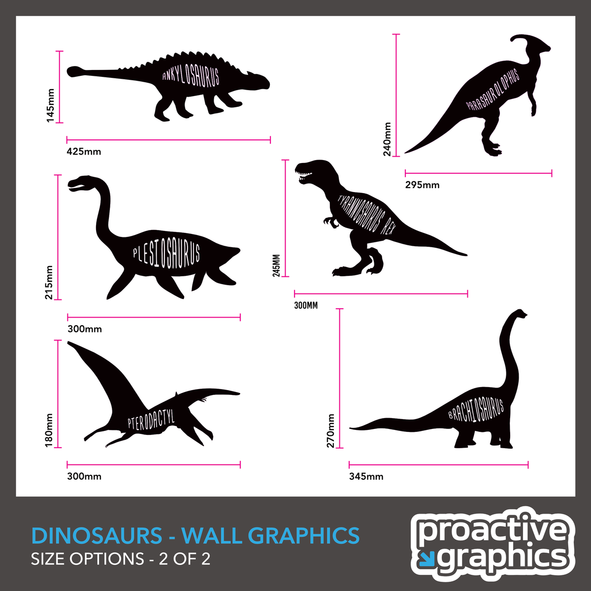 Dinosaur Vinyl Wall Graphics Set