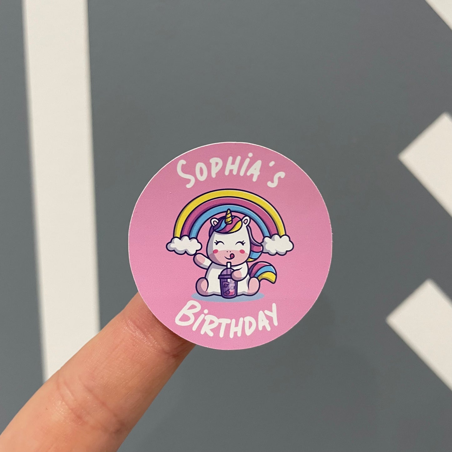 Unicorn - Party Stickers - Birthday