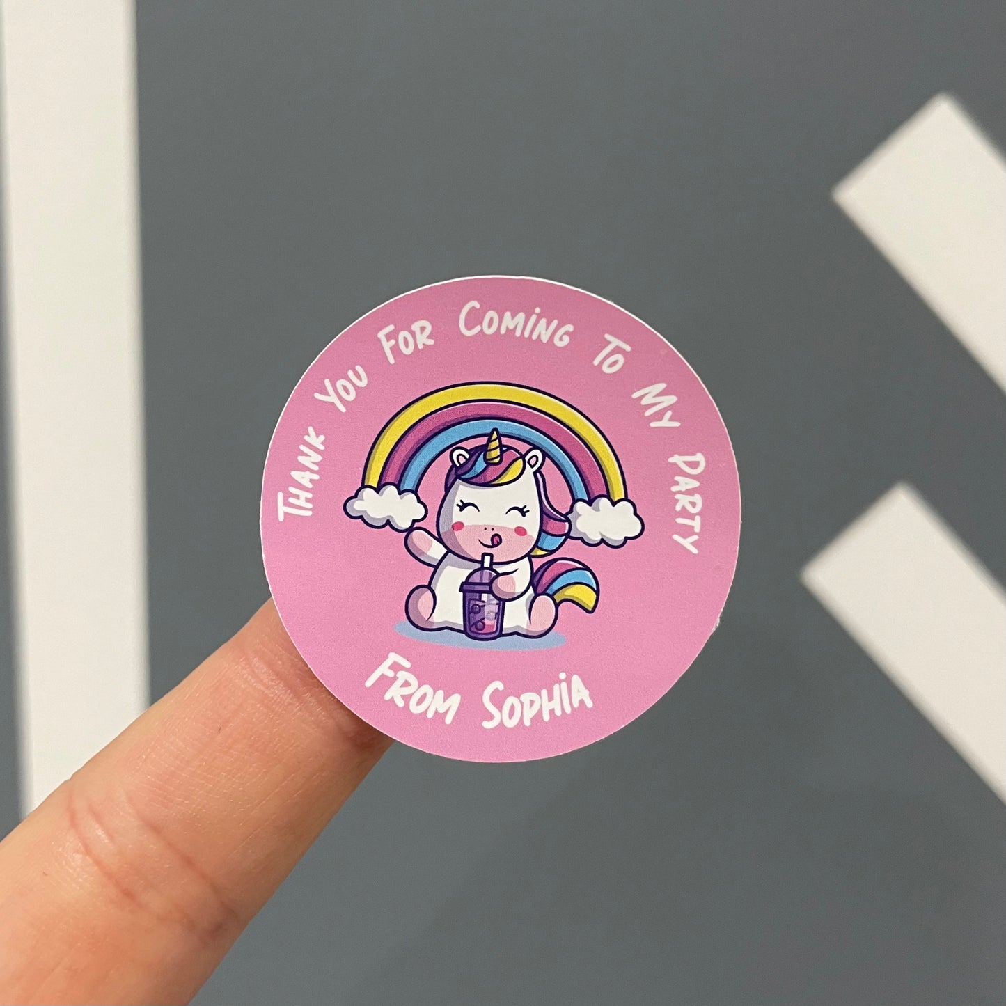 Unicorn - Party Stickers - Thank You