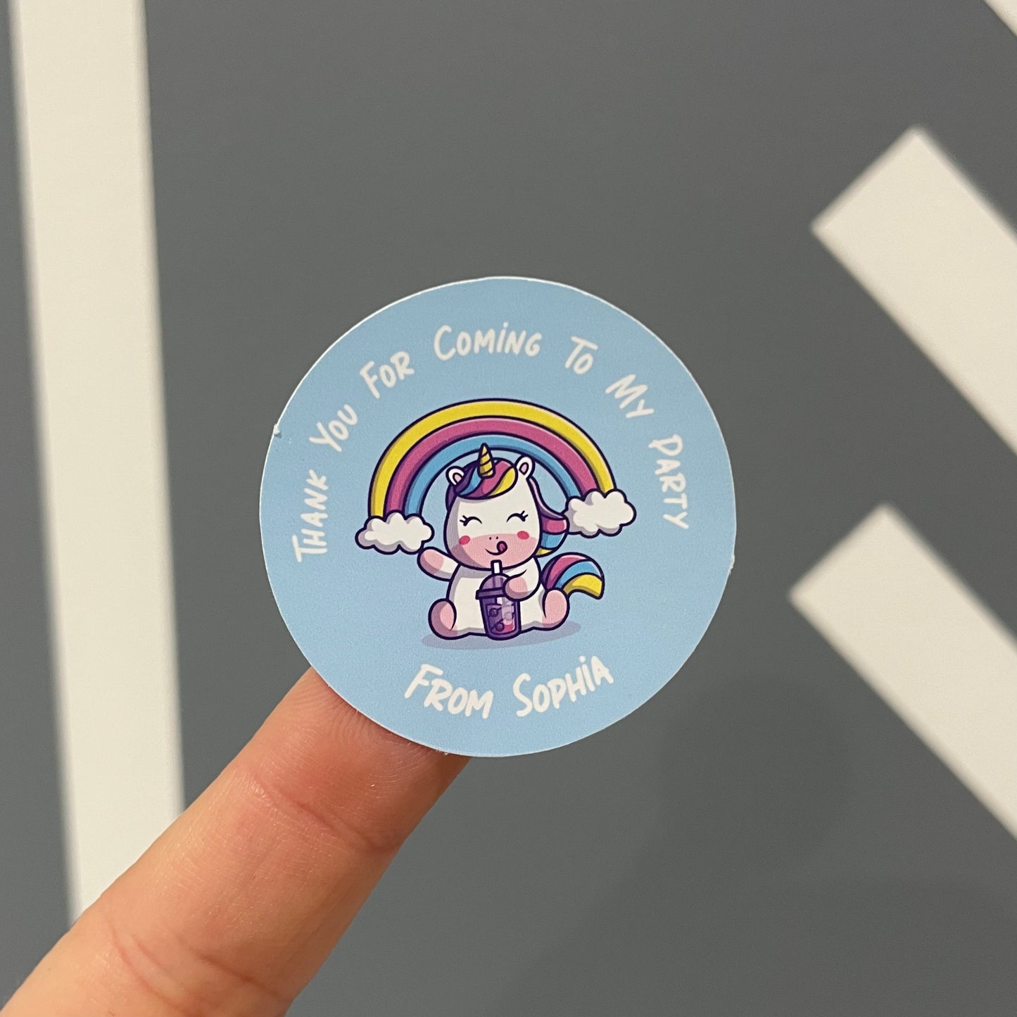 Unicorn - Party Stickers - Thank You
