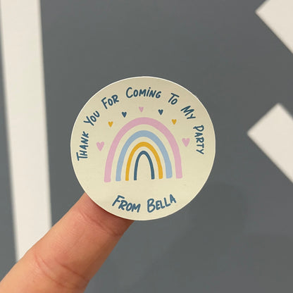 Rainbow - Party Stickers - Thank You