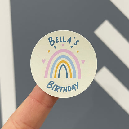 Rainbow - Party Stickers - Birthday
