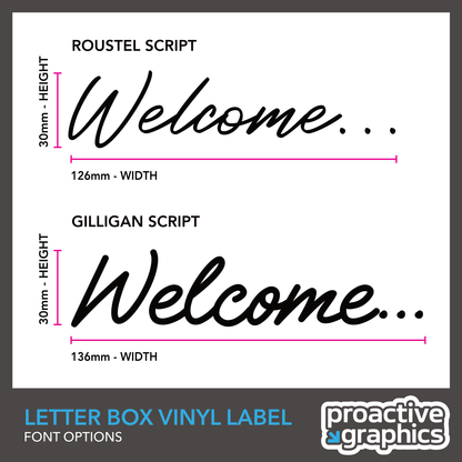 Welcome... Letterbox Vinyl Label