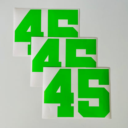 Racing Number Vinyl Graphics - Set of 3