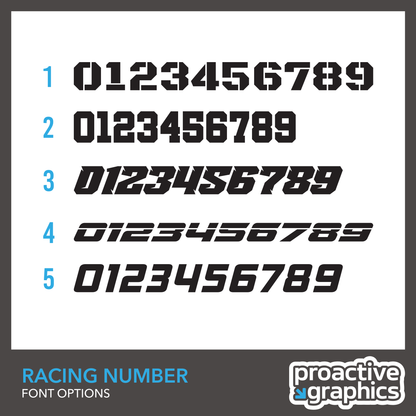 Racing Number Vinyl Graphics - Set of 3