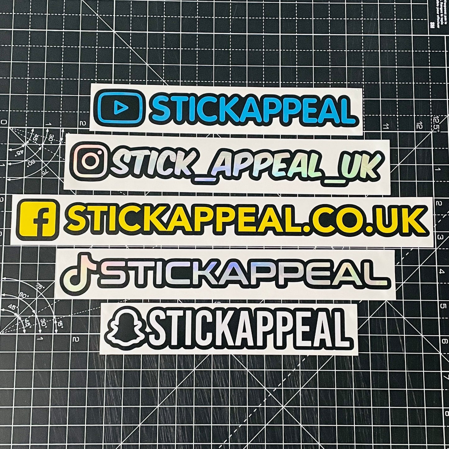 Social Media Tag Vinyl Graphics - Double Layered