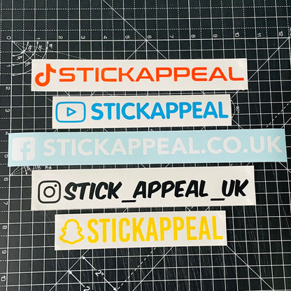 Social Media Tag Vinyl Graphics - Single Colour