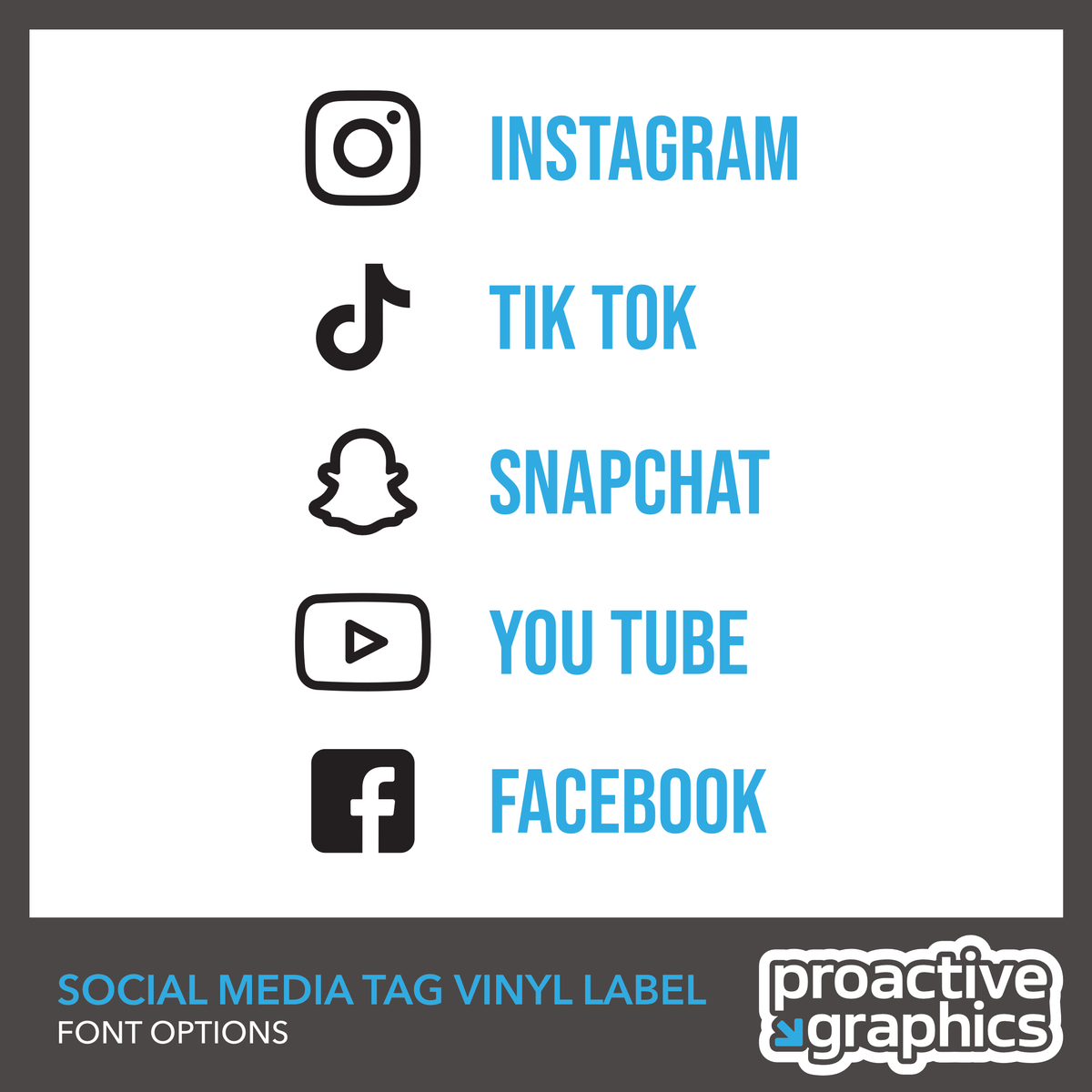 Social Media Tag Vinyl Graphics - Double Colour
