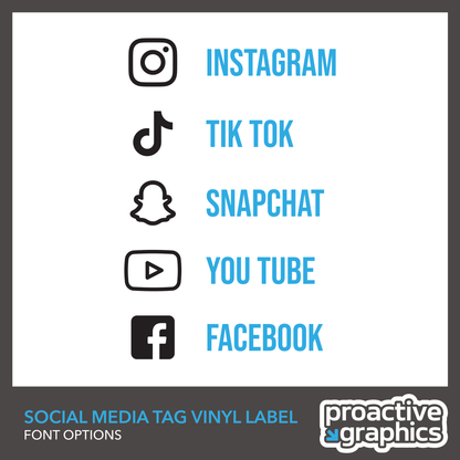 Social Media Tag Vinyl Graphics - Double Colour
