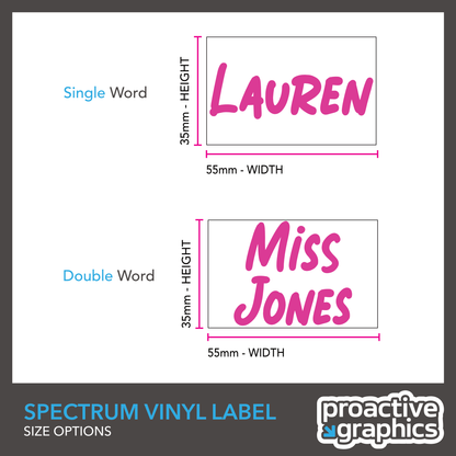 Spectrum Name Vinyl Label