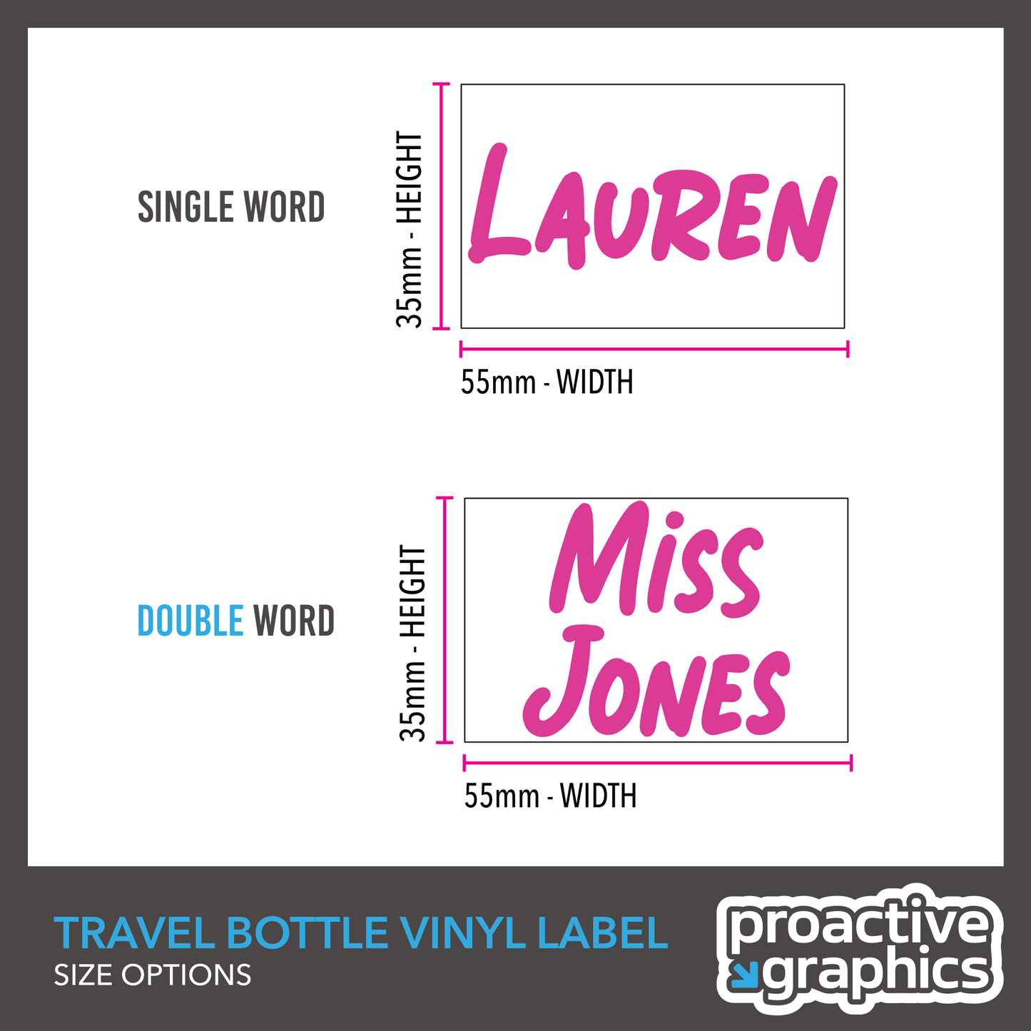 Travel Bottle Vinyl Labels