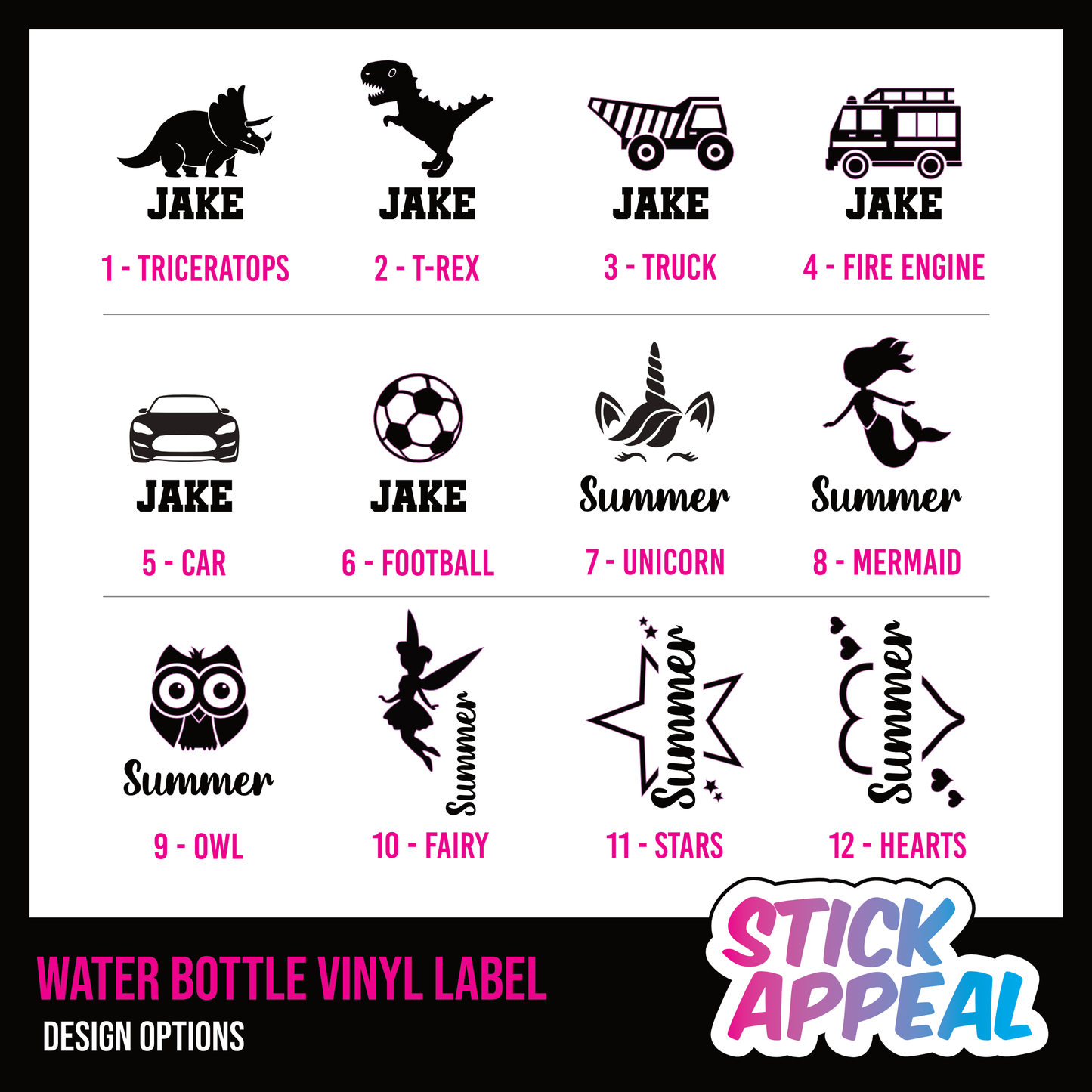 Water Bottle Vinyl Label