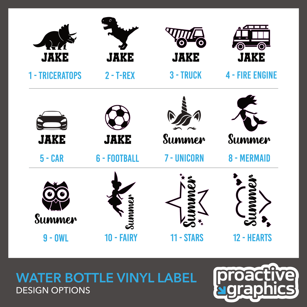 Water Bottle Vinyl Label