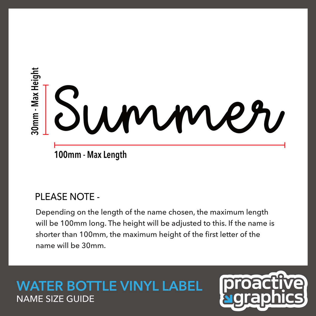 Water Bottle Vinyl Name Label