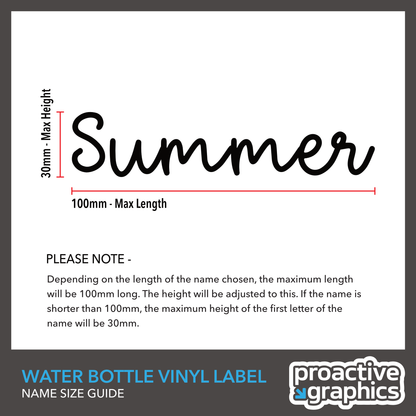 Water Bottle Vinyl Name Label